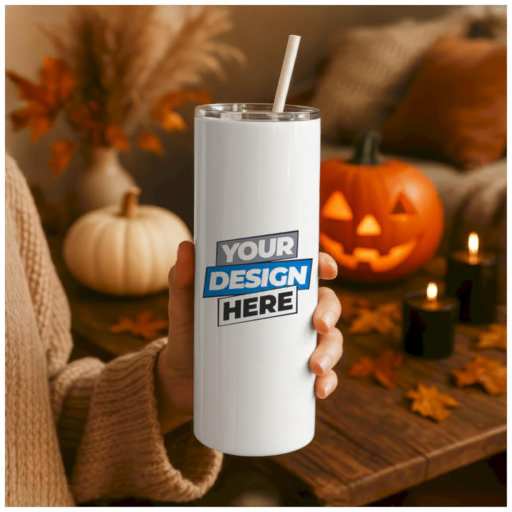 halloween skinny tumbler mockup