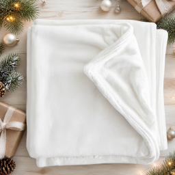 christmas baby blanket — flat lay mockup