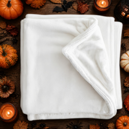 halloween baby blanket — flat lay mockup
