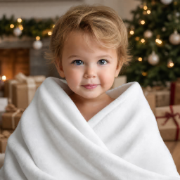 mockup couverture pour bébé avec tout-petit de noël