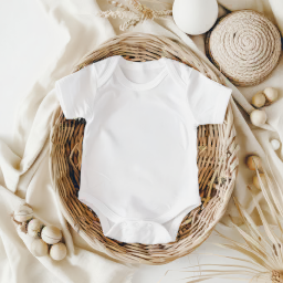 easter baby bodysuit — boho basket mockup