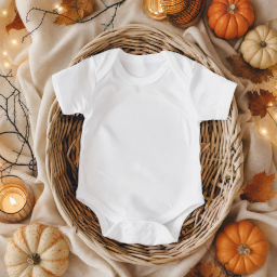 halloween baby bodysuit — boho basket mockup