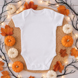 halloween baby bodysuit — pom-pom mat mockup