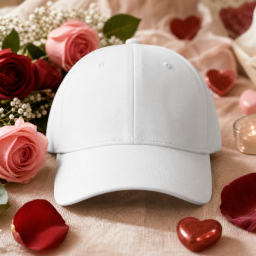 mockup casquette de baseball de noël — vue de face de la saint-valentin