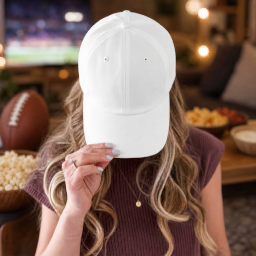 mockup casquette de baseball tenue en main du super bowl
