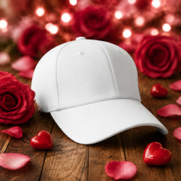 valentine’s day christmas baseball cap — side view mockup