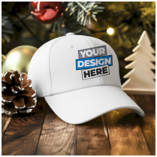 christmas baseball cap — side view mockup