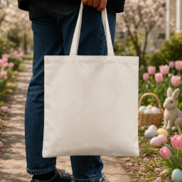 easter halloween tote bag — trick-or-treat street mockup