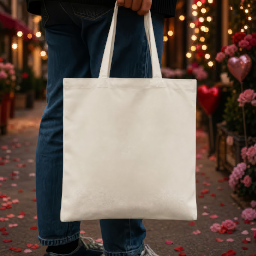 valentine’s day halloween tote bag — trick-or-treat street mockup