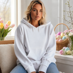 easter women’s hoodie on model mockup