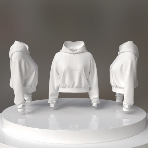 mockup de sudadera corta con capucha oversize — múltiples