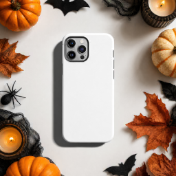 halloween iphone case — flat lay mockup
