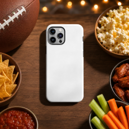 super bowl iphone case — flat lay mockup