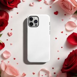 valentine’s day iphone case — flat lay mockup