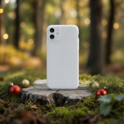 christmas iphone case — forest scene mockup