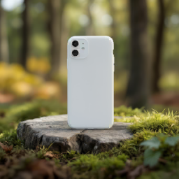 iphone case mockup — forest scene