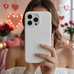 mockup de capa para iphone na mão do dia dos namorados
