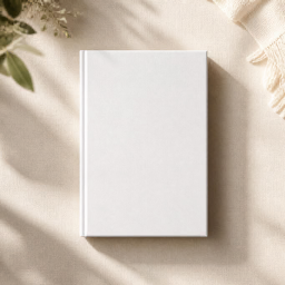 hardcover journal mockup — boho flat lay