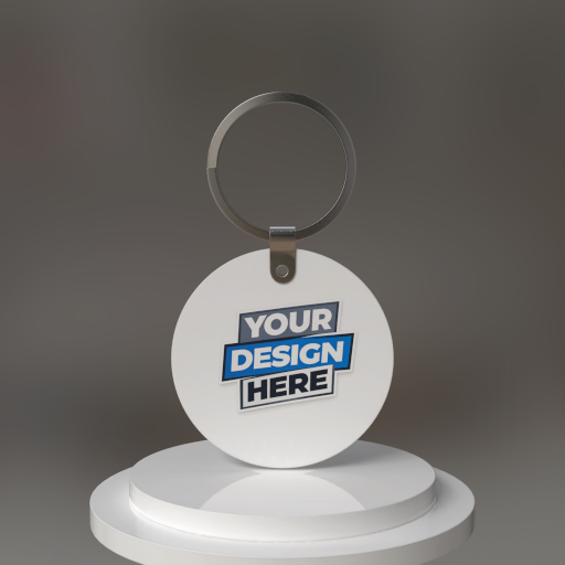 keyring round 3d mockup