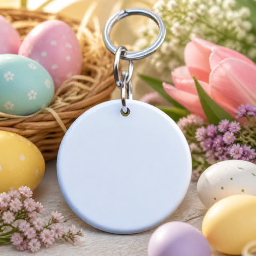 easter round keyring mockup