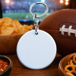 super bowl round keyring mockup