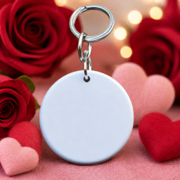 valentine’s day round keyring mockup