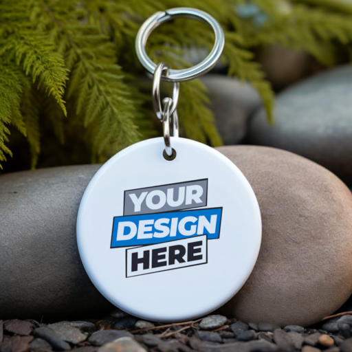 round keyring mockup