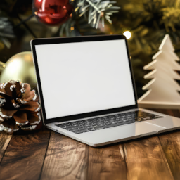 mockup macbook — bureau de noël