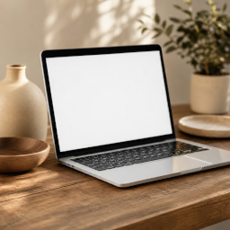macbook mockup — christmas desk