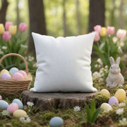 easter throw pillow — forest scene mockup