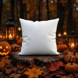 halloween throw pillow — forest scene mockup