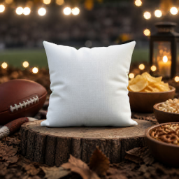 super bowl throw pillow — forest scene mockup