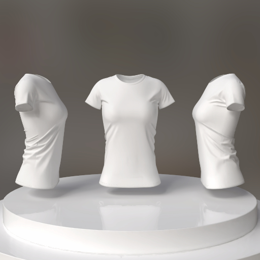 multiple women’s fitted t-shirt mockup