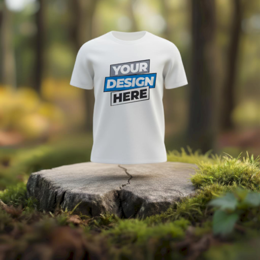 women's t-shirt mockup — forest scene