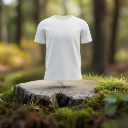 women’s t-shirt mockup — forest scene