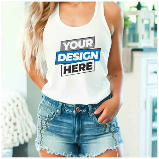 women's tank top on model mockup