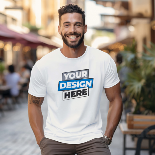 men's t-shirt on model mockup