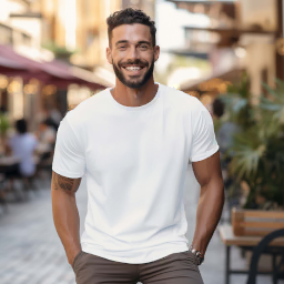 men’s t-shirt on model mockup