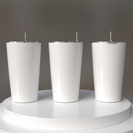 mockup de vaso térmico de 20 oz con tapa transparente — múltiples