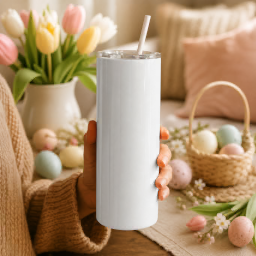 easter skinny tumbler mockup