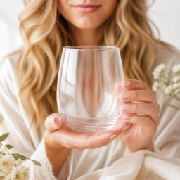 wine glass stemless mockup