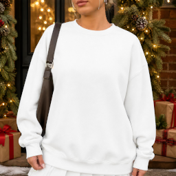 christmas oversized sweater on model mockup