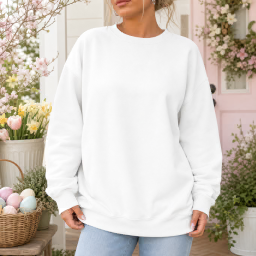 easter oversized sweater on model mockup