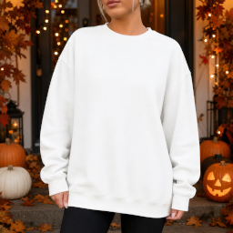 halloween oversized sweater on model mockup