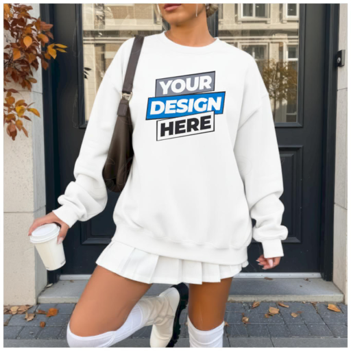 oversized sweater on model mockup