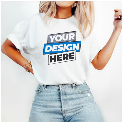 women's t-shirt on model mockup